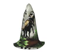 POEZJZW Mantello con cappuccio con motivo dinosauro errante mantello mantello per adulti uomini donne felpe con cappuccio di Natale mantello costumi cosplay M