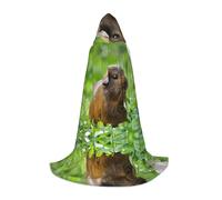 POEZJZW Mantello con cappuccio per adolescenti con motivo erba da porcellino d'India mantello donna uomo costume di Halloween in maschera cosplay costume festa di Natale vestaglia L