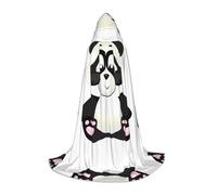 POEZJZW Mantello con cappuccio per adolescenti con motivo panda carino mantello donna uomo costume di Halloween in maschera cosplay costume festa di Natale vestaglia S