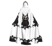 POEZJZW Mantello con cappuccio per adulti in grani di caffè e gufo, per donne e uomini, costume di Halloween, travestimento, cosplay, festa di Natale