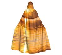 POEZJZW Mantello lungo con cappuccio unisex trasparente e cristallino a lunghezza intera, mantello lungo per costume cosplay di Halloween