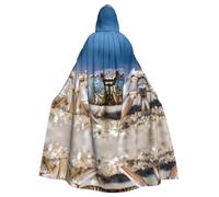 POEZJZW Mantello lungo unisex con cappuccio a lunghezza intera, mantello lungo per Halloween e cosplay