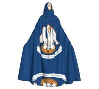 POEZJZW Mantello lungo unisex con cappuccio con bandiera della Louisiana, mantello lungo per Halloween e cosplay