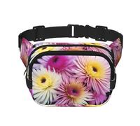 Poezjzw Marsupio da viaggio con crisantemo persiano, adatto per corsa, ciclismo e avventure all'aria aperta, per conservare telefoni cellulari e carte di credito, nero, Taglia unica