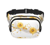 Poezjzw Marsupio da viaggio con crisantemo Streamer, adatto per corsa, ciclismo e avventure all'aria aperta, per conservare telefoni cellulari e carte di credito, nero, Taglia unica