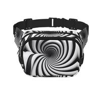 Poezjzw Marsupio da viaggio con illusione ottica a spirale, adatto per corsa, ciclismo e avventure all'aria aperta, per riporre telefoni cellulari e carte di credito, nero, taglia unica, nero, Nero