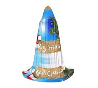 POEZJZW Merry Christmas Pattern Uomini Donne Mantello Con Cappuccio Adulto Mantello Con Cappuccio Rinascimento Halloween Strega Costume Mago Mantello M