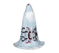 POEZJZW Merry Christmas Snowing Pattern Uomini Donne Mantello Con Cappuccio Adulto Mantello Con Cappuccio Rinascimento Halloween Strega Costume Mago Mantello M