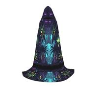 POEZJZW Misterioso Magia Modello Foresta Con Cappuccio Mantello Accappatoio Costume Mantello Per Adulti Uomini Donne Felpe Con Cappuccio Di Natale Mantello Costumi Cosplay M