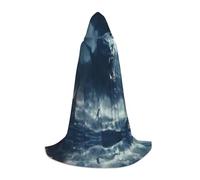 POEZJZW Mysterious Sea Beast Pattern Mantello con cappuccio Vestaglia Costume Mantello per adulti Uomini Donne Felpe con cappuccio di Natale Mantello Costumi Cosplay L