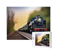 Poezjzw Puzzle classico da 500 pezzi in legno con treno sprint, decorazione moderna per la casa, gioco intellettuale, 52 x 38 cm