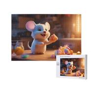 Poezjzw Puzzle classico per adulti con topo rubare caramelle, 1000 pezzi, puzzle in legno, decorazione moderna per la casa, gioco intellettuale, 75 x 50 cm