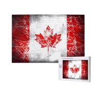 Poezjzw Puzzle classico retrò con bandiera del Canada, per adulti, 1000 pezzi, puzzle in legno, decorazione moderna per la casa, gioco intellettuale, 75 x 50 cm