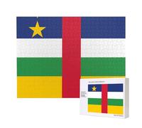 Poezjzw Puzzle con bandiera dell'Africa centrale per adulti 500 pezzi puzzle in legno per familiari amici decorazione della casa arte murale 50,4 x 15 pollici