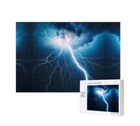 Poezjzw Puzzle con fulmini e tuoni per adulti, 300 pezzi, puzzle in legno per famiglia, amici, decorazione per la casa, arte da parete 15,7 x 28 cm
