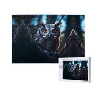 Poezjzw Puzzle con occhi di gufo per adulti 1000 pezzi puzzle in legno per familiari amici decorazione della casa arte della parete 75 x 50 cm