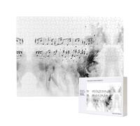 Poezjzw Puzzle con spartiti musicali per adulti 500 pezzi puzzle in legno per familiari amici decorazione della casa arte della parete 50,4 x 15 pollici