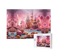 Poezjzw Puzzle di dolci per adulti, 300 pezzi, puzzle in legno per famiglia, amico, decorazione per la casa, arte da parete 15,7 x 28 cm