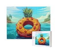 Poezjzw Puzzle di frutta ananas estate per adulti 500 pezzi puzzle in legno per famiglia amico decorazione della casa arte della parete 50,4 x 15 pollici