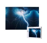 Poezjzw Puzzle di fulmini e tuoni per adulti 1000 pezzi puzzle in legno per familiari amici decorazione della casa arte della parete 75 x 50 cm