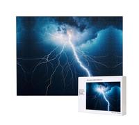 Poezjzw Puzzle di fulmini e tuoni per adulti 500 pezzi puzzle in legno per familiari amici decorazione della casa arte murale 50,4 x 15 pollici