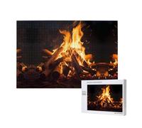 Poezjzw Puzzle di fuoco aperto per adulti 1000 pezzi puzzle in legno per famiglia amico decorazione della casa arte della parete 75 x 50 cm