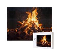 Poezjzw Puzzle di fuoco aperto per adulti 500 pezzi puzzle in legno per famiglia amico decorazione della casa arte della parete 50,4 x 15 pollici