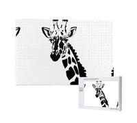 Poezjzw Puzzle Per Adulti 1000 Pezzi Adatto Per Il Tempo Libero Famiglia E Migliorare Hands-On Abilità Nero E Bianco Giraffa Pattern