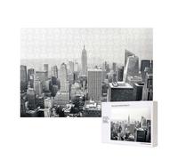 Poezjzw Puzzle Per Adulti 300 Pezzi Adatto Per Il Tempo Libero Famiglia E Migliorare Hands-On Abilità Nero E Bianco New York Pattern