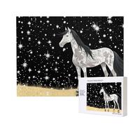 Poezjzw Puzzle Per Adulti 500 Pezzi Adatto Per Il Tempo Libero Famiglia E Migliorare Hands-On Abilità Starlight Stallion Pattern