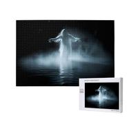 Poezjzw Puzzles White Ghost In The Mist per adulti 1000 pezzi puzzle in legno per la famiglia amico decorazione della casa arte della parete 75 x 50 cm