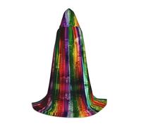 POEZJZW Rainbow City Pattern Adolescente Mantello con Cappuccio Mantello Donne Uomini Costume di Halloween Masquerade Cosplay Costume Festa di Natale Vestaglia S