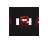 Poezjzw Red Lips Pattern Wall Plate Outlet Cover Decorativo Wall Plate Size 4.5X 4.5 "Double Toggle Outlet Light Switch Cover