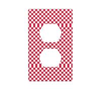 Poezjzw Red White Pattern Light Switch Cover Outlet Duplex Presa Piastra Decorativa Parete Piastra Decorativa Dimensioni 11,4 x 7,9 cm