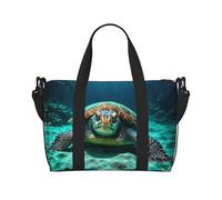 Poezjzw Sea Turtle Travel Duffle Bag Weekender Carry On Tote Bags per le donne Borse da ospedale per lavoro e consegna Borsa per bagagli durante la notte, nero, taglia unica, Nero, One Size