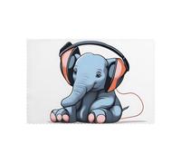 Poezjzw Set di 6 tovagliette con motivo elefante nella stanza, 30,5 x 45,7 cm, ideali per feste, cucina, sala da pranzo