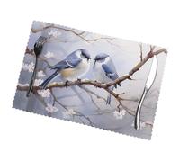 Poezjzw Set di 6 tovagliette con motivo uccello rivolto verso l'altro, 30,5 x 45,7 cm, per feste, cucina, sala da pranzo