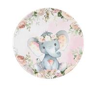 POEZJZW Simpatico motivo elefante rotondo con base in gomma antiscivolo piccolo tappetino per mouse adatto per giochi computer portatili 20 x 20 cm