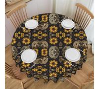 POEZJZW Simpatico panda girasole tovaglia rotonda 152 cm resistente alle pieghe per la casa cucina tavolo da pranzo all'aperto festa picnic