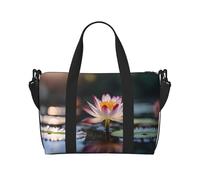 Poezjzw Sleeping Lotus Travel Duffle Bag Weekender Carry On Tote Bags per le donne Borse da ospedale per lavoro e consegna Borsa per bagagli durante la notte, nero, taglia unica, Nero, One Size