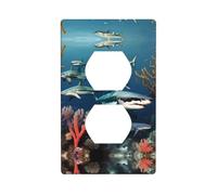 Poezjzw Squali Sotto Il Mare Modello Presa Coperture Piastra Da Parete Interruttore Luce Piastra Decorativa Per Cucina Bagno Camera Da Letto Casale Decorazione