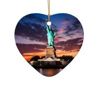 Poezjzw Statua della Libertà, USA Modello Natale Ceramica Cuore Forma Ciondolo Decorazioni Adatto Per La Casa Centri Commerciali E Feste Di Vacanza