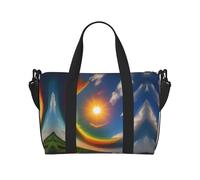 Poezjzw Sun High In The Sky Travel Duffle Bag Weekender Carry On Tote Bags Per Le Donne Borse Ospedale Per Il Lavoro E La Consegna Borsa Bagagli Durante La Notte, Nero, Taglia Unica, Nero, One Size
