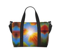 Poezjzw Sun Rays Borsone da viaggio Weekender Carry On Tote Bags per donne Borse da ospedale per lavoro e consegna Borsa per bagagli durante la notte, nero, taglia unica, Nero, One Size