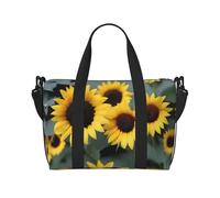 Poezjzw Sunflower Travel Duffle Bag Weekender Carry On Tote Bags Per Le Donne Borse Ospedale Per Il Lavoro E La Consegna Borsa Bagagli Durante La Notte, Nero, Taglia Unica, Nero, One Size