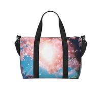 Poezjzw Sunshine Under The Trees Travel Duffel Bag Tote Carry On Bagagli Resistente all'acqua Weekender Pernottamento Borse Per Pieghevole, nero, Taglia unica