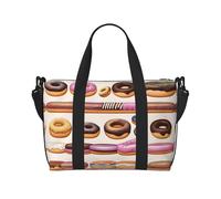 Poezjzw Sweet Doughnut Travel Duffle Bag Weekender Carry On Tote Bags per le donne Borse da ospedale per lavoro e consegna Borsa per bagagli durante la notte, nero, taglia unica, Nero, One Size