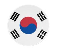 POEZJZW Tappetino per mouse rotondo con motivo bandiera della Repubblica di Corea, grazioso tappetino per il mouse, base in gomma antiscivolo con bordo cucito, piccole dimensioni 20 x 20 cm