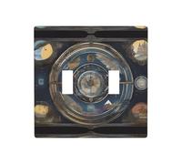 Poezjzw Tarocchi Bussola Modello Decorativo Interruttore Luce Piastra Coperture 2 Gang Piastra Da Parete Doppio Interruttore A Levetta Copertura 4,5 X 11,4 cm
