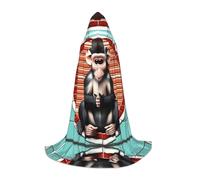 POEZJZW The Silent Monkey Pattern - Mantello con cappuccio, mantello per adulti, uomini, donne, Natale, cosplay, costumi S